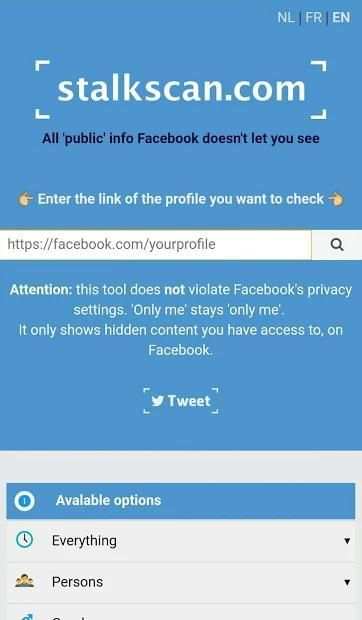stalkscan for Facebook screenshot 2