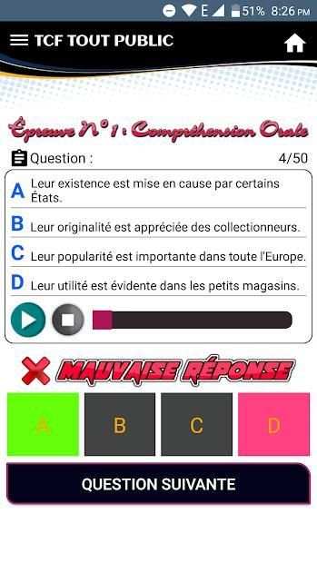 TCF TOUT PUBLIC - Test de connaissance du français screenshot 3