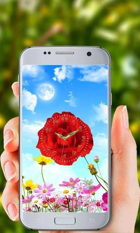 Flower Clock Live Wallpaper स्क्रीनशॉट 2