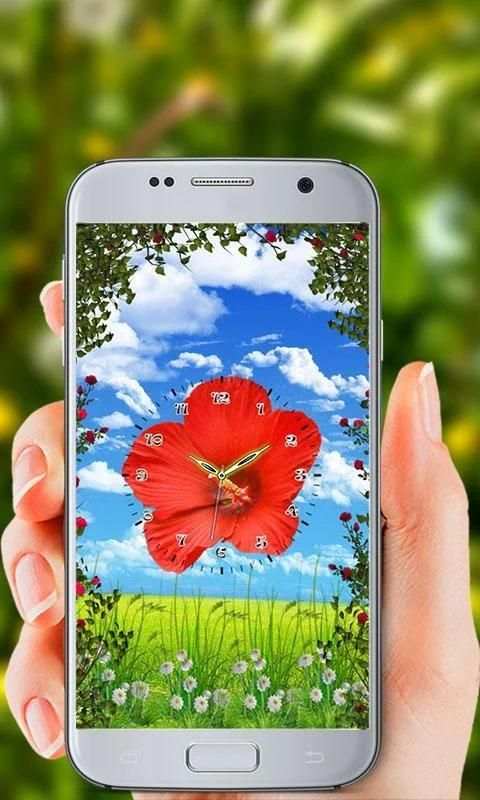 Flower Clock Live Wallpaper स्क्रीनशॉट 1