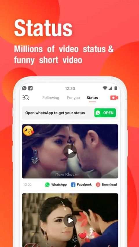 VideStatus - Video Status Share & Download स्क्रीनशॉट 1