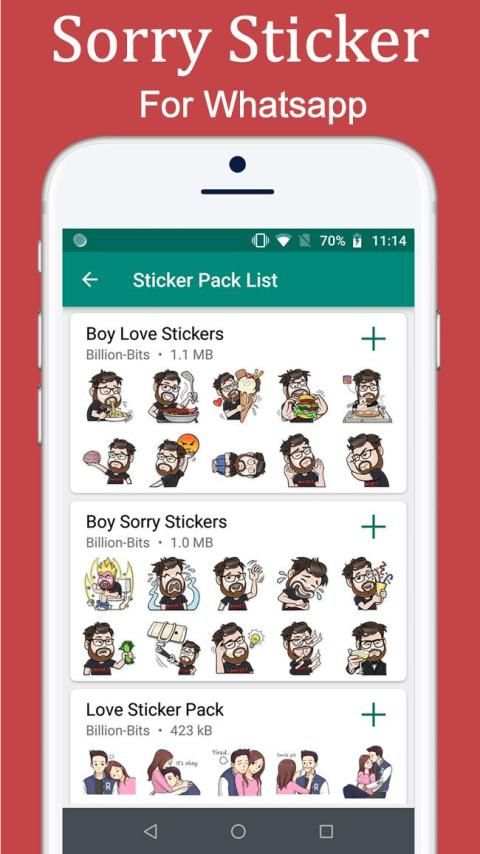 Sorry Sticker For Whatsapp स्क्रीनशॉट 1