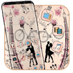 Girly Paris Love Theme icon