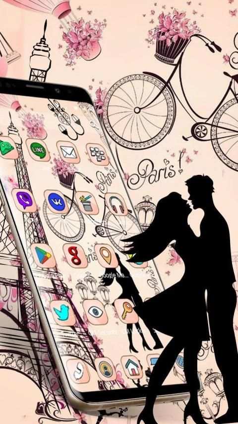 Girly Paris Love Theme screenshot 1