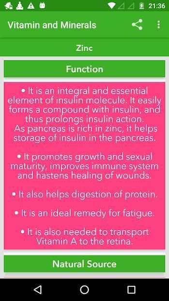 Vitamin and Minerals : Guide screenshot 2