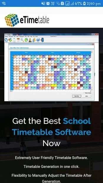 eTimetable screenshot 2