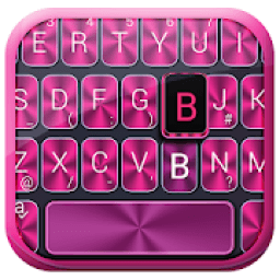 Silver Pink Metal Keyboard Theme आइकन