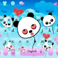 Cute Panda Balloons Keyboard Theme