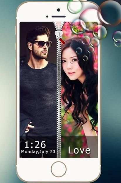 Couple Zipper Lock Screen screenshot 2