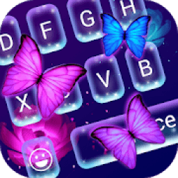 ikon Butterfly Sparkle Neon Keyboard Theme