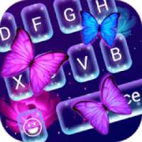 Butterfly Sparkle Neon Keyboard Theme