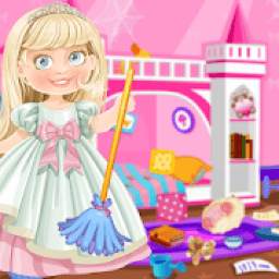 Princess Doll House Cleaning & Decoration Games