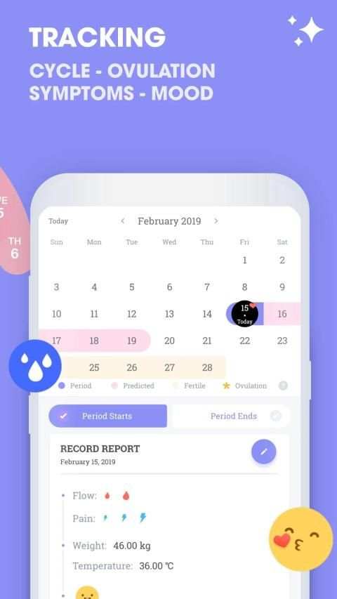 Period Tracker Calendar And Pregnancy Calculator 3 تصوير الشاشة