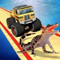 Under Water Monster Truck Ramp stunts