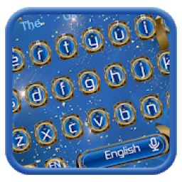 ikon Keyboard Biru dan Emas