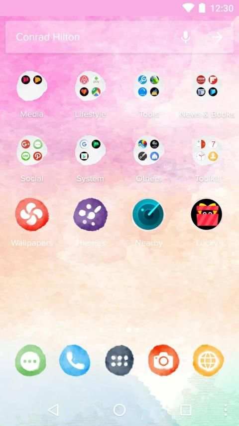 Color Phone Theme - Water Color स्क्रीनशॉट 2