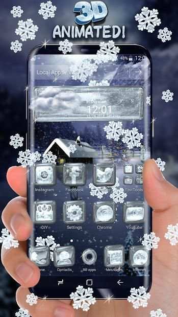 Winter Snow 3D Theme screenshot 2