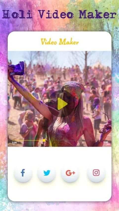 Holi HD Video Maker (2019) screenshot 3