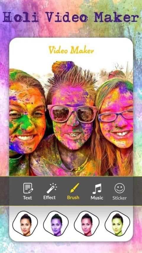 Holi HD Video Maker (2019) screenshot 1