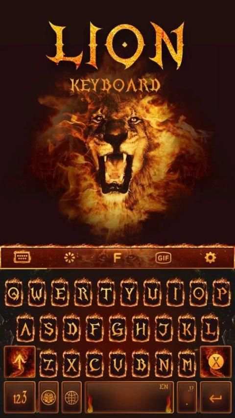 Fire Lion Keyboard Theme - Emoji & Gif screenshot 5