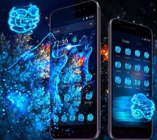 Tema Black Black Wolf screenshot 2