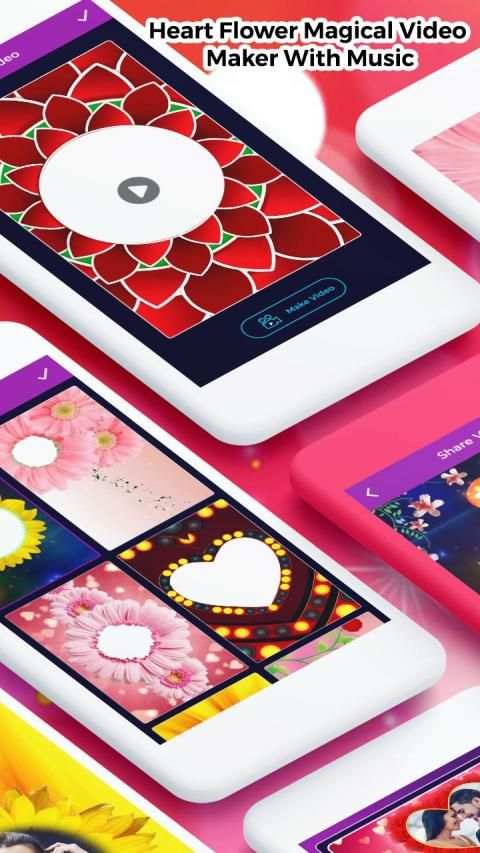 Heart Flower Magical Video Maker With Music स्क्रीनशॉट 4