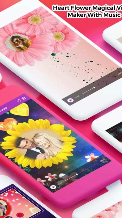 Heart Flower Magical Video Maker With Music स्क्रीनशॉट 3