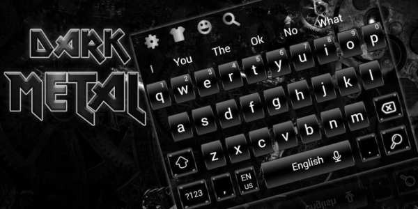Dark Black Metal Keyboard Theme screenshot 1