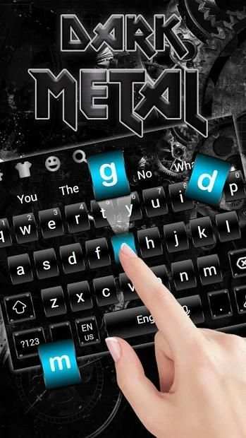 Dark Black Metal Keyboard Theme screenshot 3