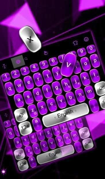 Purple Metal Texture Keyboard Theme 3 تصوير الشاشة