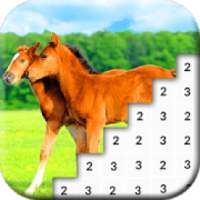 Color by Number: Horse Pixel Art Game