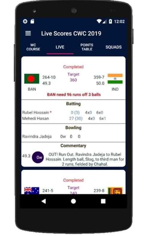 Live Scores CWC 2019 screenshot 2
