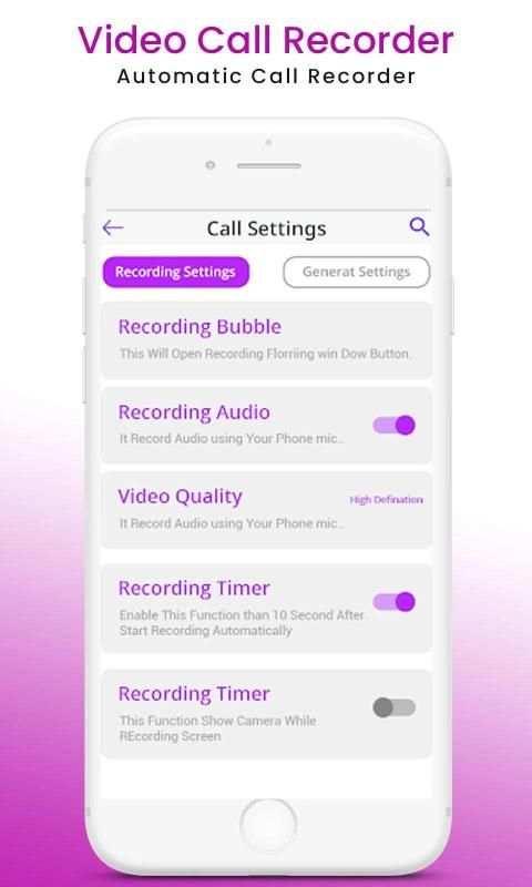 Video Call Recorder - Automatic Call Recorder screenshot 3