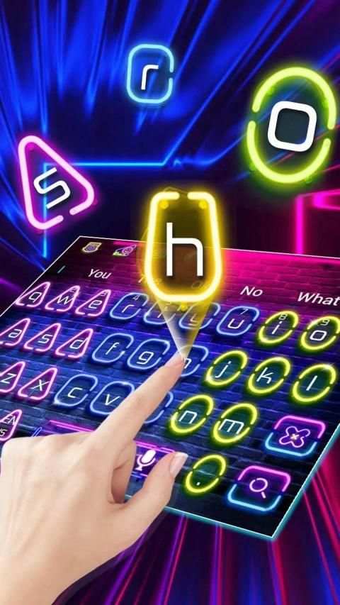 Colorful Neon LED Light Keyboard Theme screenshot 3