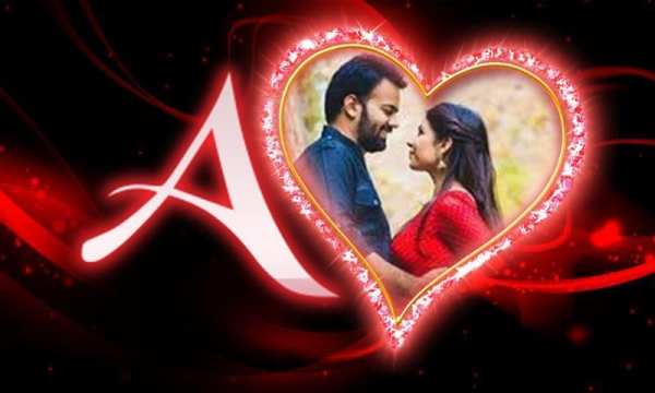 Lighting Text Heart Photo Frame – Love FIRE Frame screenshot 1