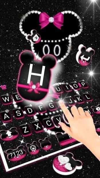 Glitter Bow Minny Keyboard Theme screenshot 2
