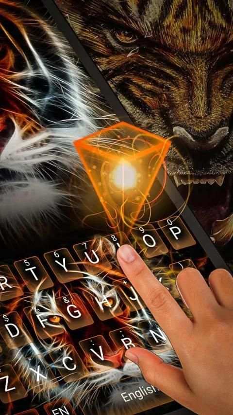 Neon Tiger Keyboard Theme स्क्रीनशॉट 2