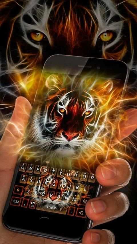 Neon Tiger Keyboard Theme स्क्रीनशॉट 1