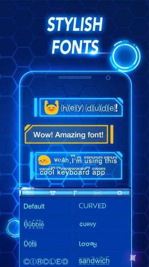 Neon Blue Keyboard - Tech screenshot 3