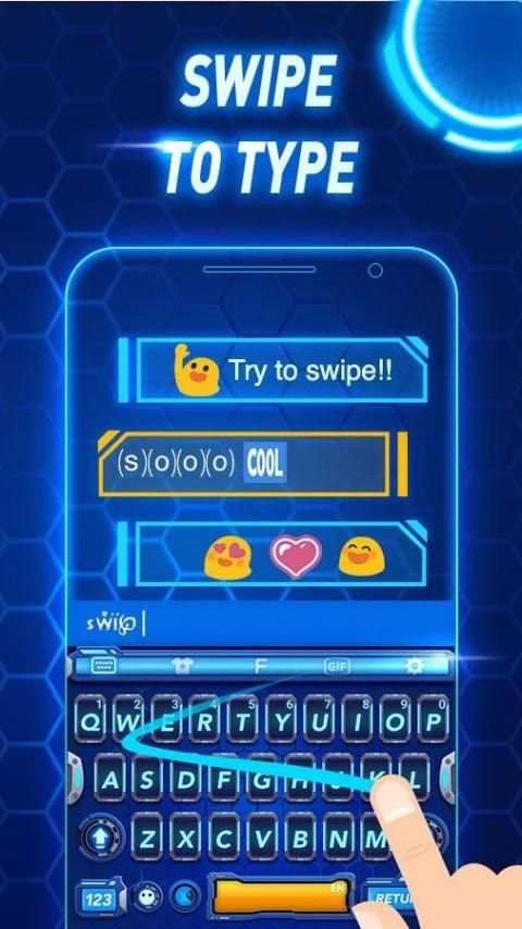 Neon Blue Keyboard - Tech screenshot 2