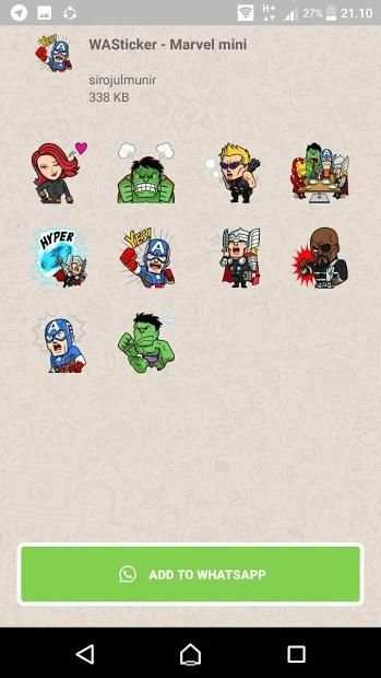 Stickers for Whatsapp Sticker MARVEL mini Heroes स्क्रीनशॉट 1