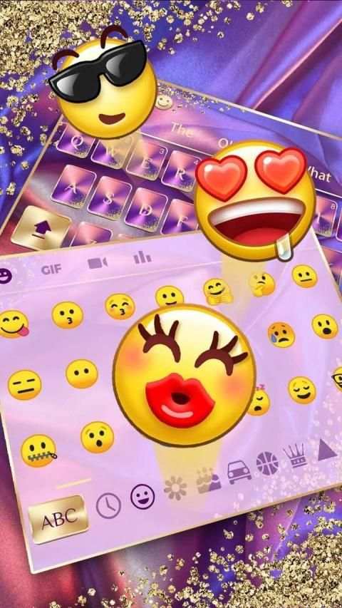 Pink Purple Gold Luxury Keyboard screenshot 1