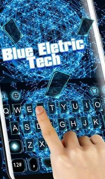 Blue Electric Tech Keyboard Theme screenshot 1