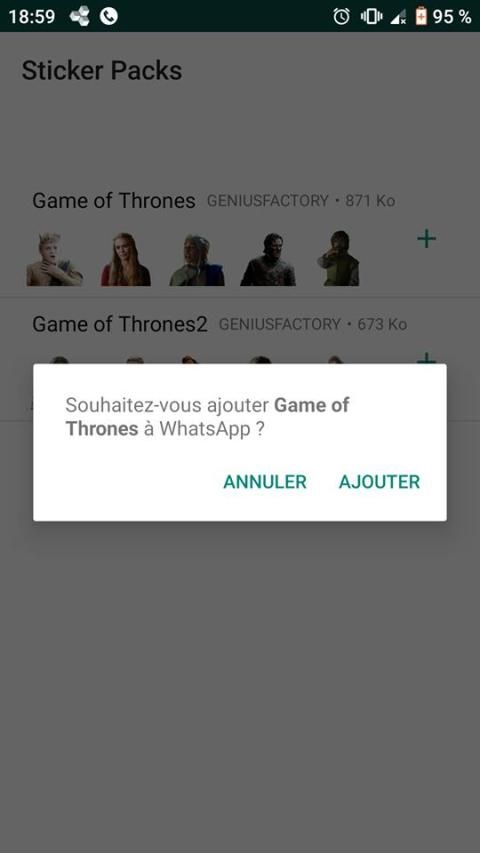 Stickers Game Of Thrones For WhatsApp स्क्रीनशॉट 2