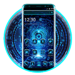 Blue technology theme icon
