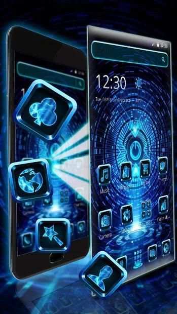 Tema teknologi biru screenshot 1