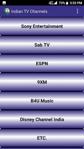 Indian TV Channels For Mobile स्क्रीनशॉट 1