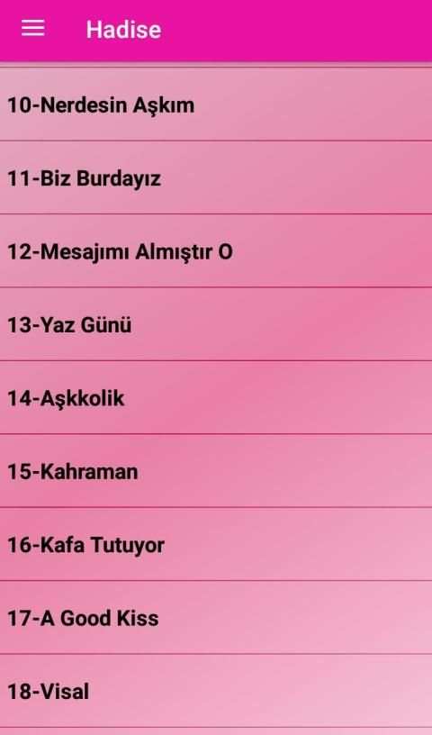 Hadise Şarkıları (İnternetsiz - 40 Şarkı) screenshot 4