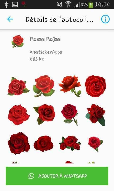 Rosas Pegatinas para WhatsApp - WAStickerApps screenshot 5