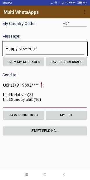 Multiple WhatsApp Sender screenshot 1